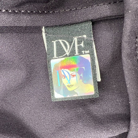 Diane Von Furstenberg Women's Bethania Dress Dark Gray Ruffle Tie Waist Sz 4