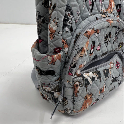 Vera Bradley Best in Show Dog Print Gray Quilted Cotton Mini Backpack