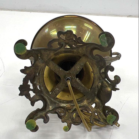 Vintage Hollywood Regency Rococo Revival Brass Urn Table Lamp 3-Light