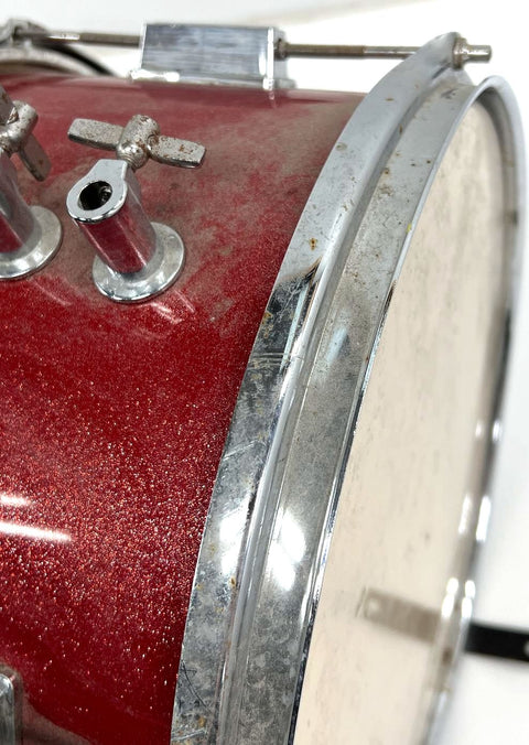 Mendini 3-Piece Junior Drum Kit Shell Pack Red Sparkle 13" Bass