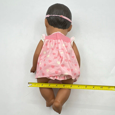 Spin Master Luvabella Interactive Baby Doll Pink Heart Dress Brown Hair