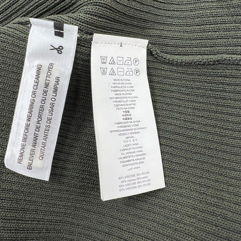 Michael Kors Women's NWT Ivy Green Ribbed Knit Lace Up Sheath Dress Size M