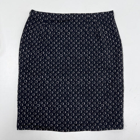 Ann Taylor Women's Black White Circle Print Pencil Skirt NWT Size 8
