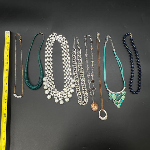 3lb Costume Jewelry Necklace Lot Statement Beaded Boho Animal Motif Wearable