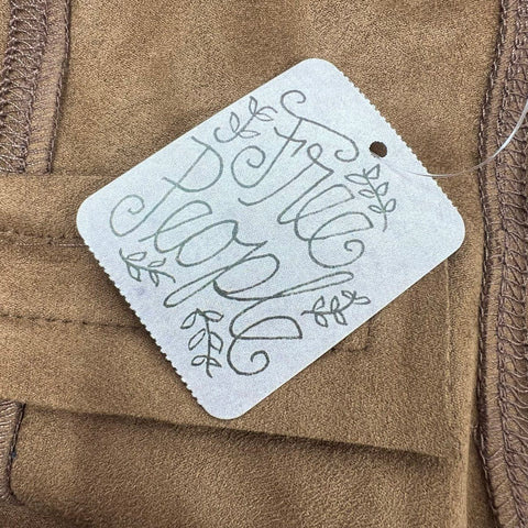 NWT Free People Womens Brown Faux Suede Distressed Leggings Pants Size 30