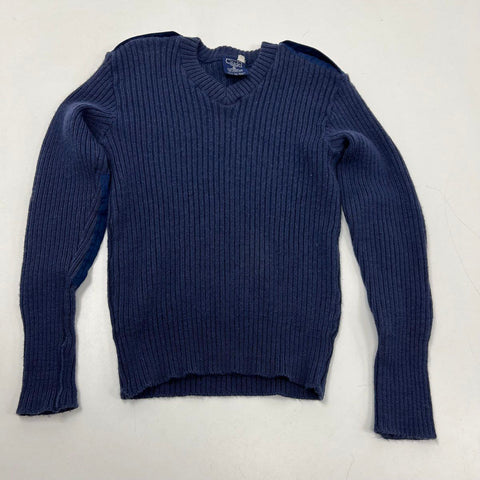 Vintage 80s Citadel Blue Wool USAF Commando Military Sweater Men's Size 46