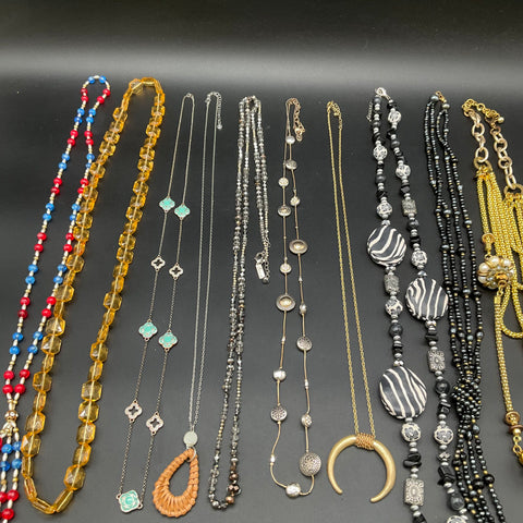 Mixed Fashion Necklace Lot 10pc Statement Boho Dainty Costume Jewelry 1.3 lbs