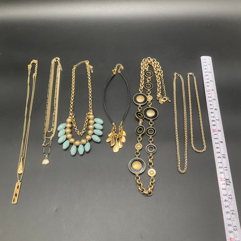 Elizabeth and James Lia Sophia Lucky Brand Gold Tone Jewelry Lot 7 Necklaces