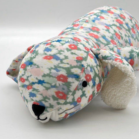 Pillowfort Weighted Plush Bunny Stuffed Animal Floral Pattern 23 Inch 4 Pounds