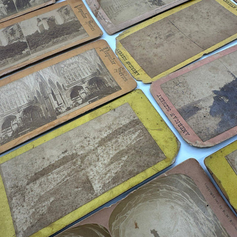 Vintage 18 Piece Stereoscope Card Lot Kilburn Underwood San Francisco Niagara