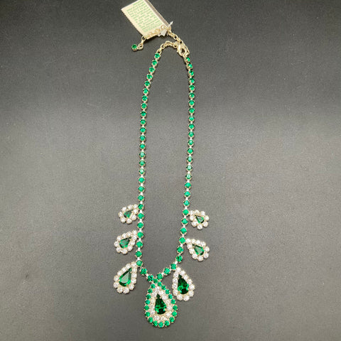 Rhinestone Crystal Costume Jewelry Lot of 4 Necklace & Earrings Stein Mart Rosa