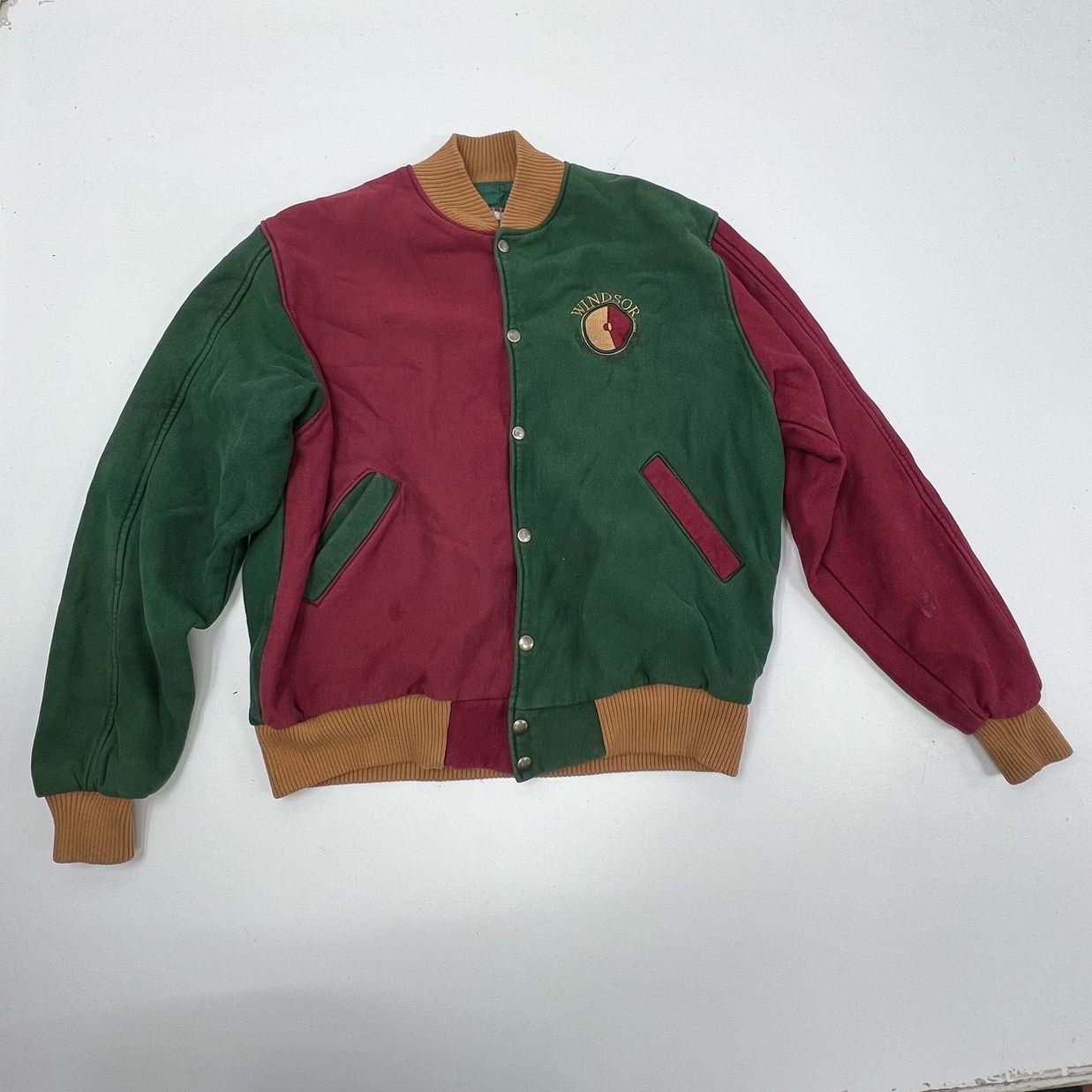 Vintage 90s Windsor Canadian Colorblock Sweatshirt Varsity Jacket Men's L