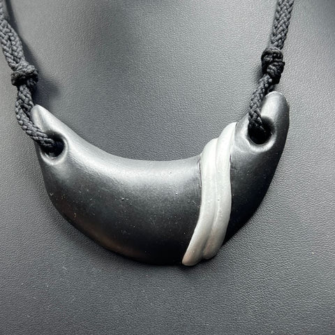 Unique Black Clay Earrings and Necklace Set