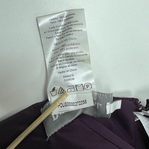 Davids Bridal Purple Strapless Crinkle Chiffon Ruffle Formal Gown Womens