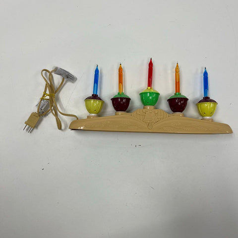 Vintage Christmas Bubble Light 5-Candle Mantle Display Retro MCM Decor