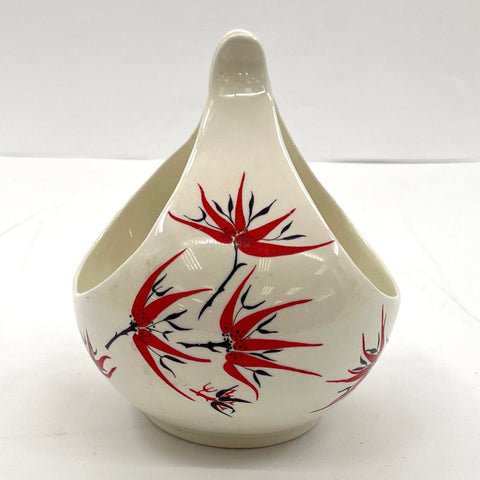 Hallcraft Eva Zeisel Bird of Paradise Ceramic Gondola Basket Bowl Mid Century