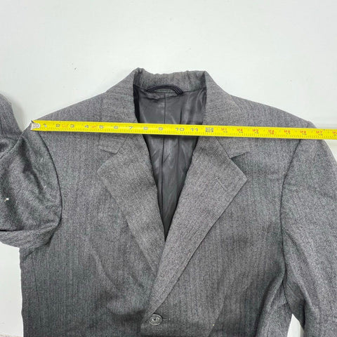 Vintage 80s Hart Schaffner Marx Men's Hastings Gray Wool Topcoat Overcoat 44R
