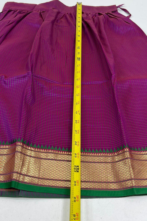 Shalgar NWT Purple Green Art Silk Pavadai Set Lehenga Choli Girls Size 26