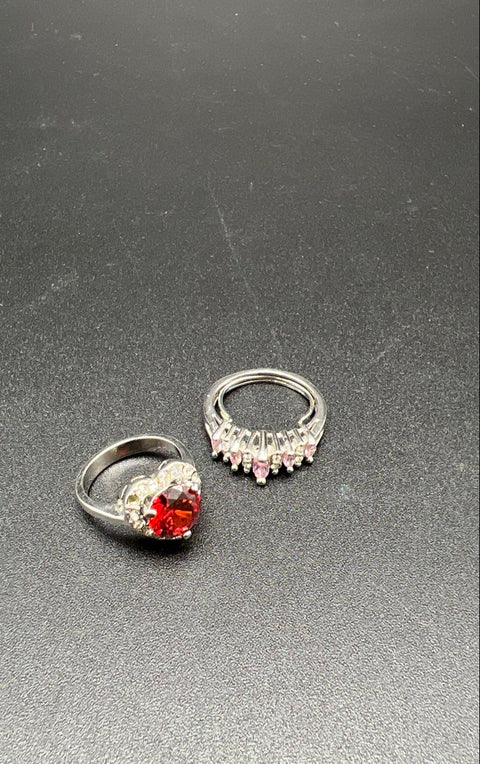 Via Sophia Sweet & Charming Silver Tone Fashion Ring Jewelry Lot of 11