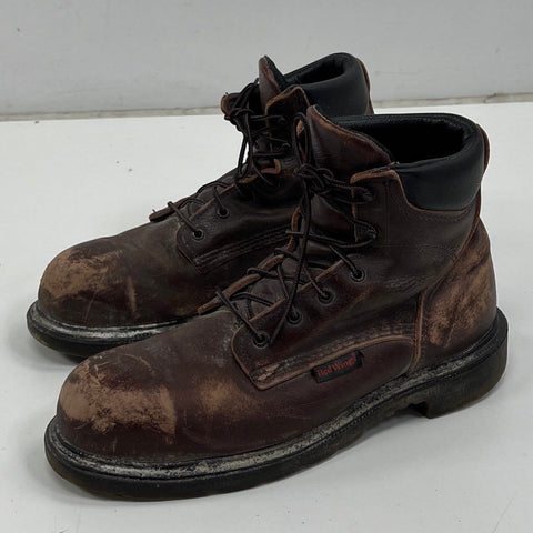 Red Wing 2406 SuperSole 6" Brown Leather Safety Toe Work Boots Size 10.5 E2