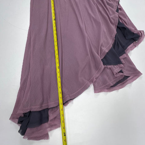 Free People Midnight Dance Purple Beaded Asymmetrical Maxi Slip Dress Women's M