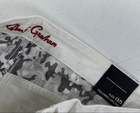 Robert Graham Men's NWT Palin Tailored Kipling White Denim Jeans Size 35