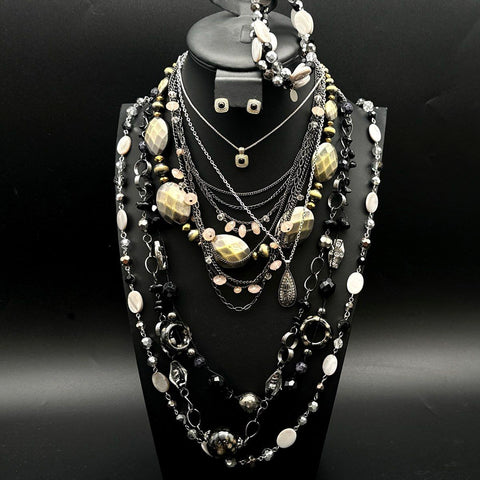 Costume Jewelry Lot Statement Sets Necklaces Earrings Bracelets Mixed 30+ Pcs