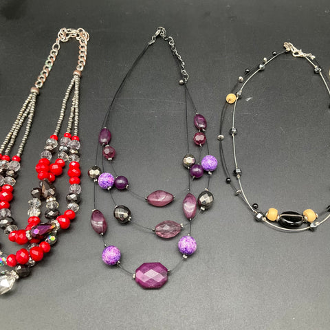 Mixed Costume Jewelry Lot of 9 Necklaces Beaded Starfish Shell Boho Abalone