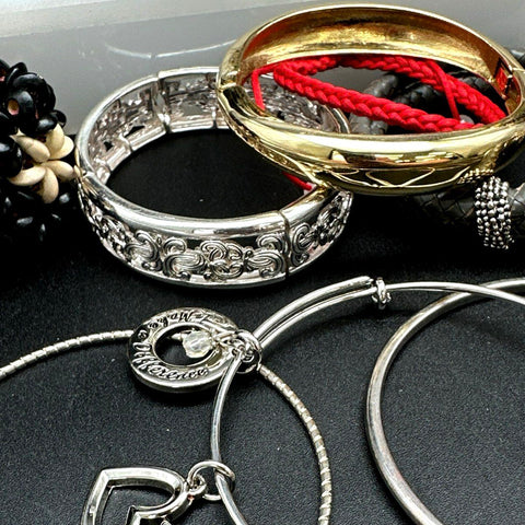 Vintage to Modern Costume Jewelry Bracelet Lot 30+ Pcs Beaded Bangle Cuff