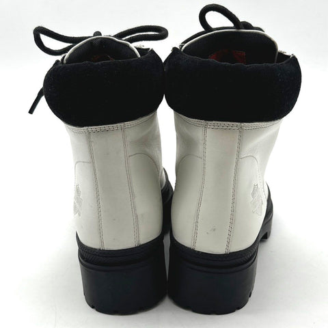 Harley-Davidson White Leather Combat Motorcycle Boots Women's Size 5.5 M