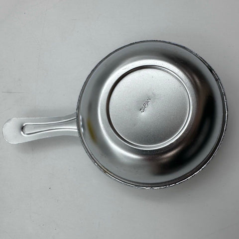 Vintage Yellow Enamel Fondue Pot Set Wood Handle Mid Century Modern 4 Piece