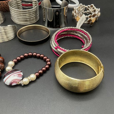 Liz Claiborne Mixed Vintage to Modern Bracelet Jewelry Lot of 20 Cuffs Bangles