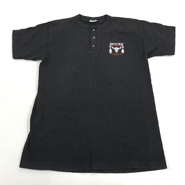 VTG Men's Anvil Black Short Sleeve Sturgis Rally c1994 T-shirt - Size Medium