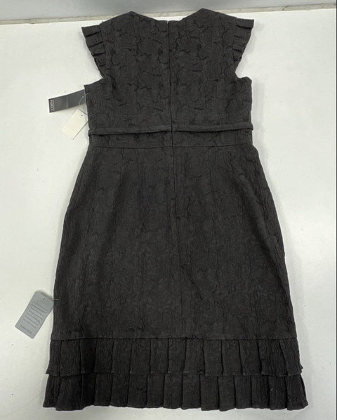 Adriana Papell NWT Textured Chain Belt Cocktail Dress Ruffle Hem Sz 12