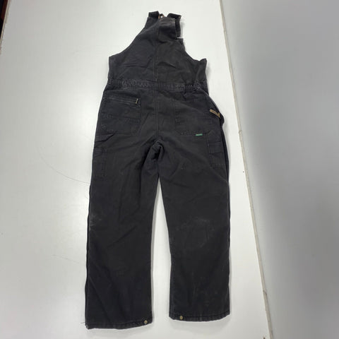 Berne B415BKR Faded Black Insulated Quilt Lined Work Bib Overalls Men's Large