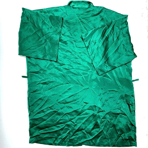 Vintage 90s Victoria's Secret Women's Emerald Green Satin Robe Slip Set Sz S OS