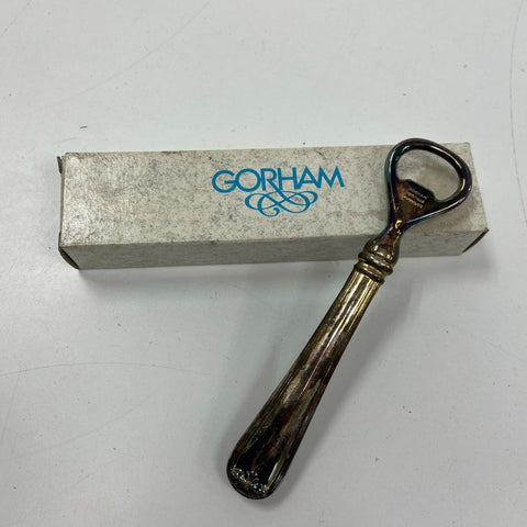 Gorham Heritage Silverplate Bottle Opener 6" Vintage Barware w/ Original Box