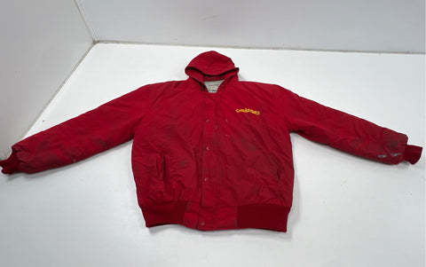 Vintage 90s DeLong Iowa State Cyclones Hooded Quilted Jacket Made USA Sz L