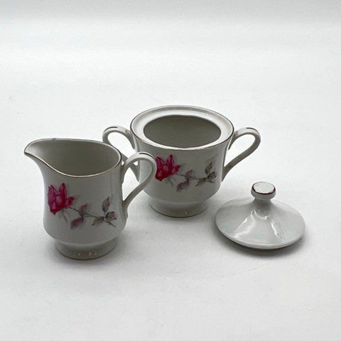 Nasco Rose Bramble Fine China Tea Set 9 Piece Cups Saucers Sugar Creamer Japan