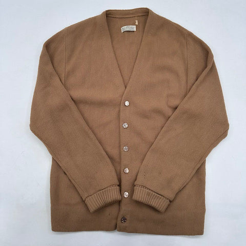 Vintage 70s Cardigan Sweater & Ribbed Knit Vest Lot Orlon Acrylic Sz L