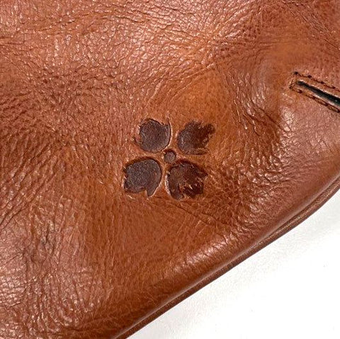 Patricia Nash Brown Leather Woven Link Crossbody Satchel Bag Brass Hardware