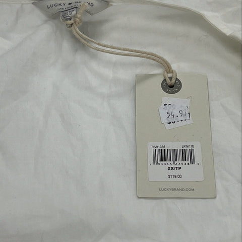 Lucky Brand Women's White Eyelet Midi Dress Sleeveless Button Front NWT Sz XS