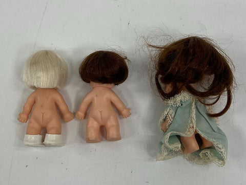 Vintage 1965 Uneeda Pee Wees Doll Lot of 3 Miniature Figures Hong Kong