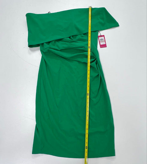 Vince Camuto Women's Green One Shoulder Ruched Sheath Cocktail Dress NWT Sz 12