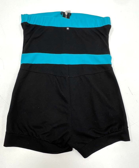 Apple Bottoms Women's Black Blue Strapless Zipper Romper Vintage Y2K Pockets SzL