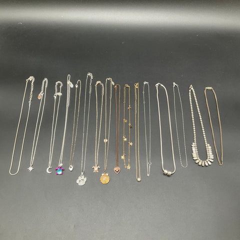 Fashion Costume Jewelry Necklace Lot of 16 Rhinestone Turtle Moon Star Shell