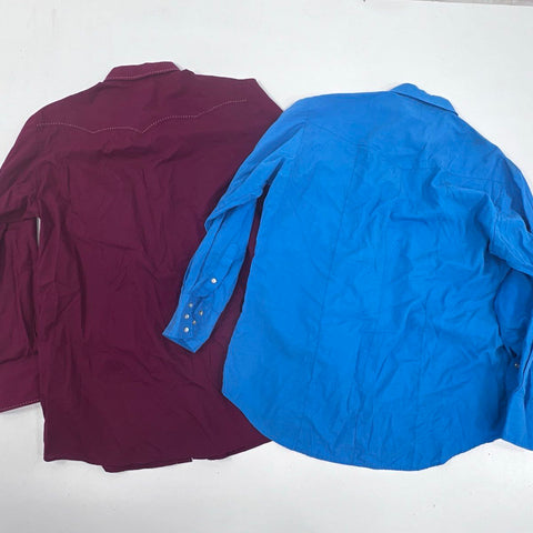 Vintage 80s Western Pearl Snap Shirt Lot Corral West Diamond Ranchwear Sz L