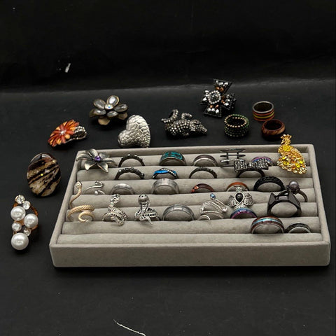 Fashion Jewelry Ring Lot of 40 Statement Animal Snake Band Rhinestone Boho Style