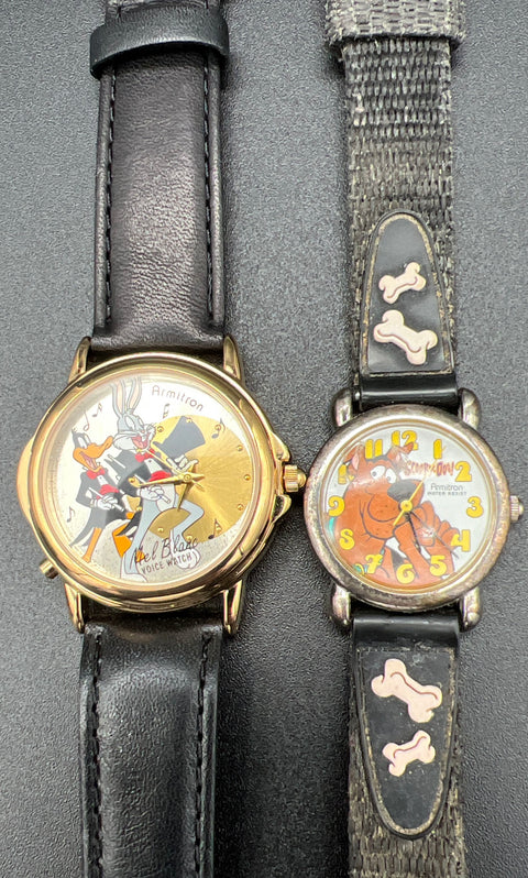 Vintage Character Watch Lot of 5 Disney Looney Tunes Scooby-Doo Armitron