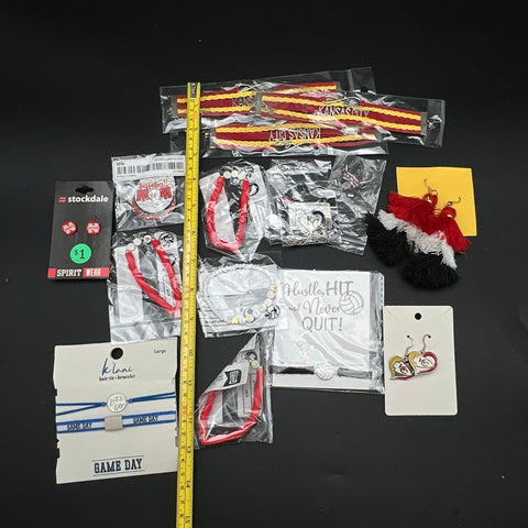 Kansas City Chiefs Royals Nebraska Husker Sports Jewelry Lot Bracelets Earrings